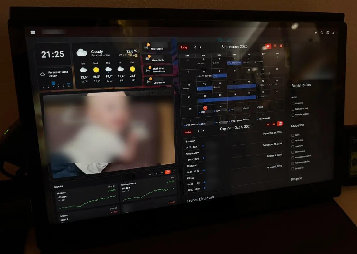 Personalisiertes Home-Automation-Dashboard – Projektansicht